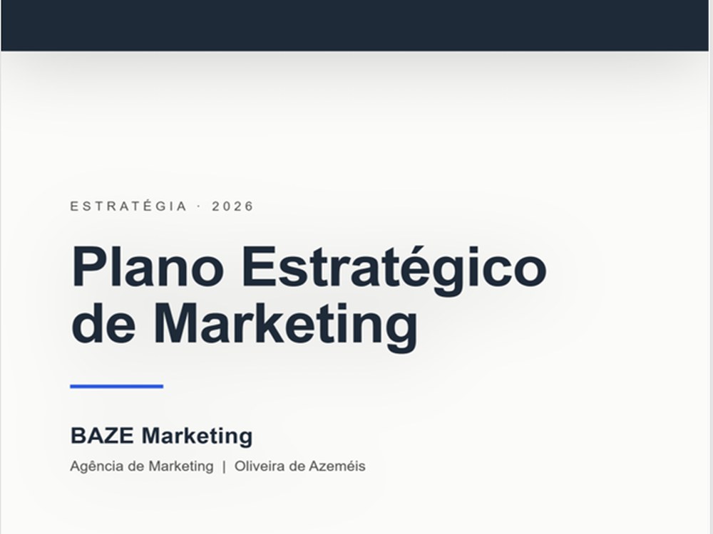 Capa do Plano Estratégico de Marketing da BAZE